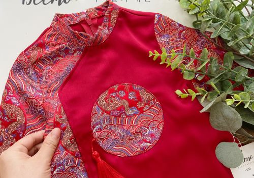 ÁO DÀI GẤM RỒNG